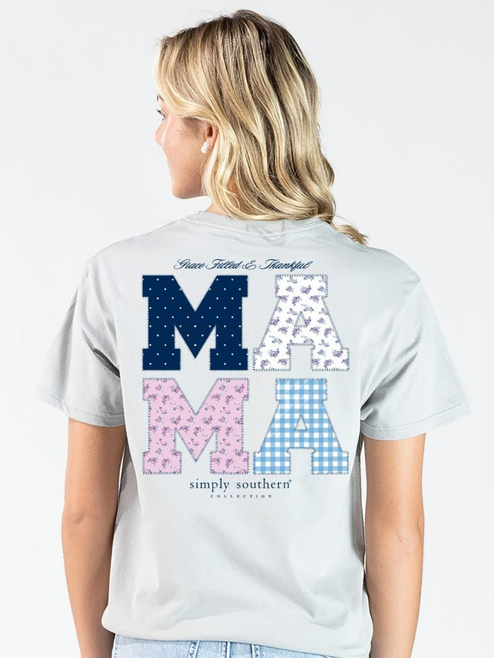 Simply Southern "Grace Filled & Thankful MAMA" Short Sleeve T-Shirt in Lunar