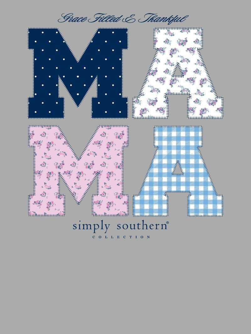 Simply Southern "Grace Filled & Thankful MAMA" Short Sleeve T-Shirt in Lunar