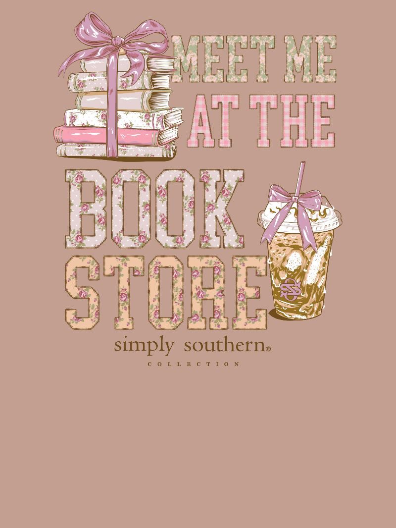 Simply Southern "Meet Me at the Bookstore" Short Sleeve T-Shirt in Mahogany