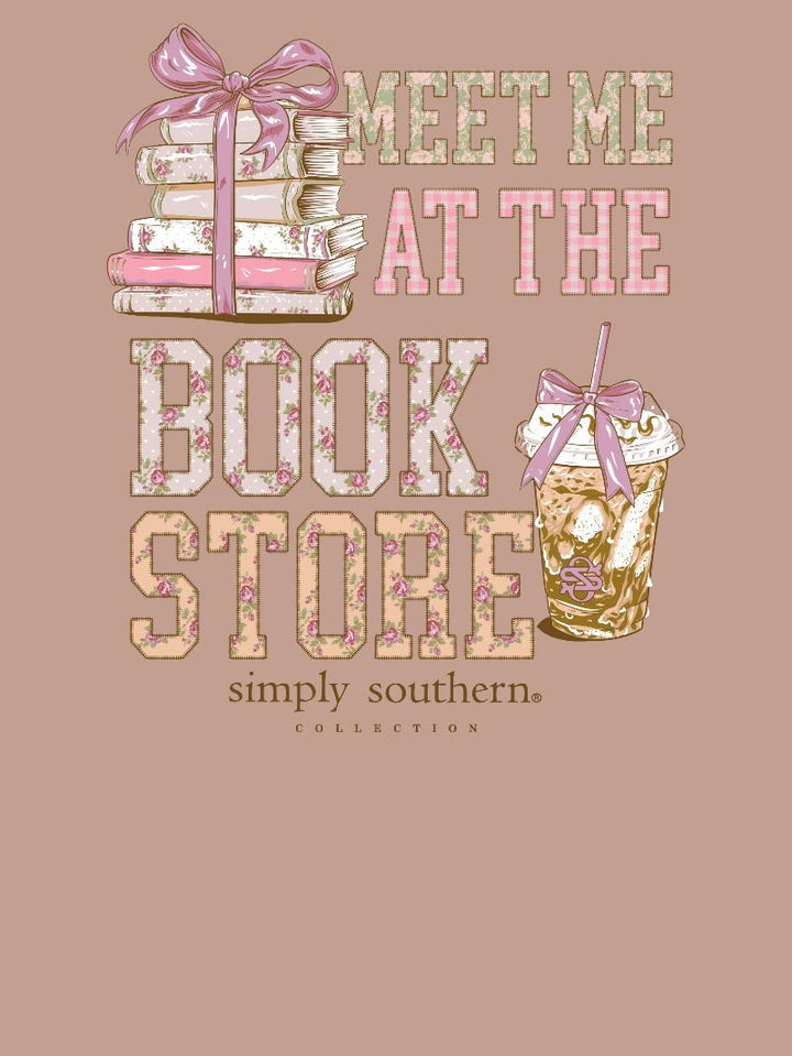 Simply Southern "Meet Me at the Bookstore" Short Sleeve T-Shirt in Mahogany