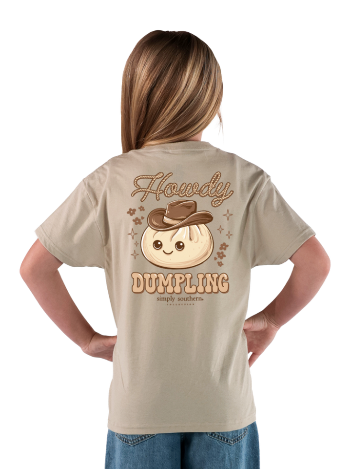 Simply Southern Adult or Youth Cowboy Dumplings Short Sleeve T-Shirt in Clay