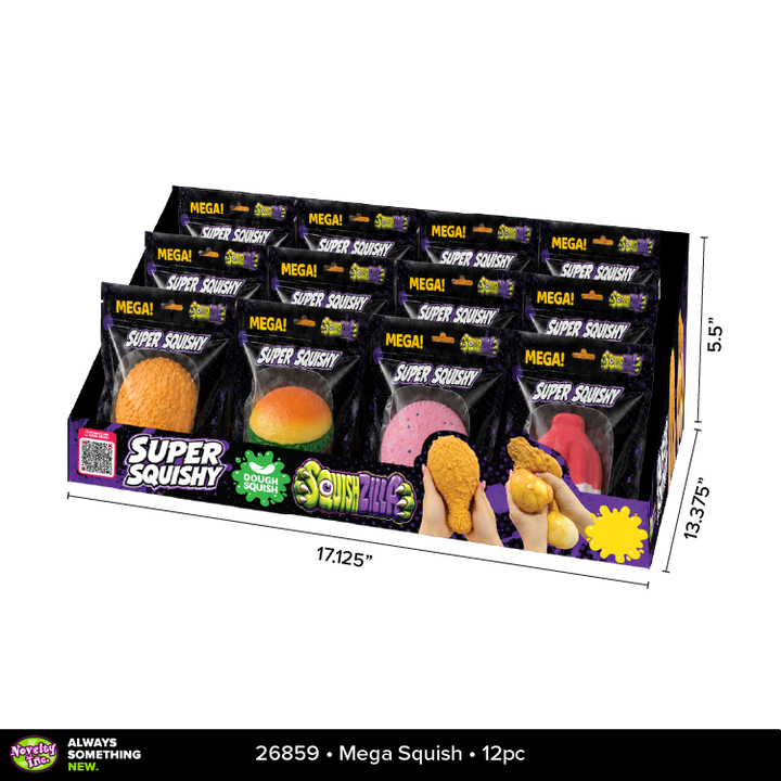 Fun Doh MEGA 8" Food Squishies Sensory Toy - 12/Display