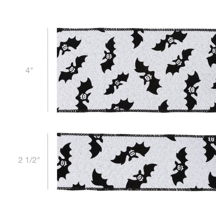 2 1/2" Wired Ribbon | Glittered Bats w/ Black Backing | 10 Yard Roll