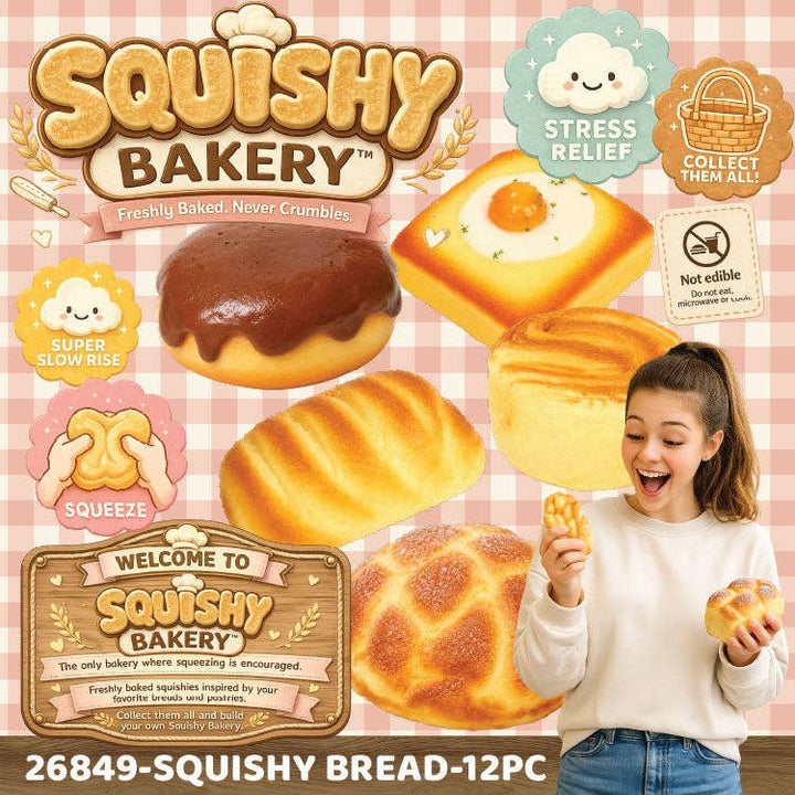 Fun Doh Bakery Slow Rise Squishy Bread Variety - Items Vary
