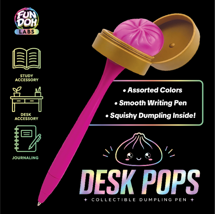 Fun Doh Squishy Dumpling Pen Desk Pop Variety - Colors Vary