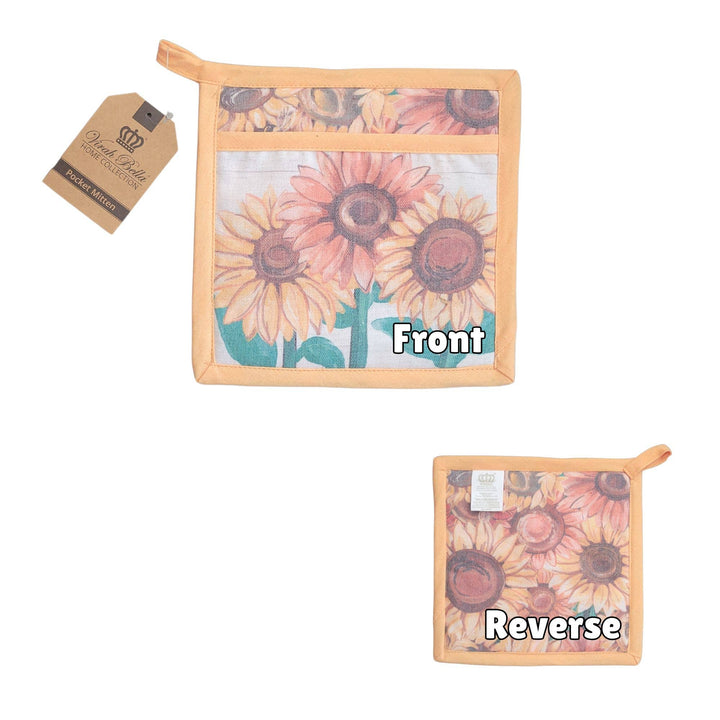 "Autumn Gold" Sunflower-Themed Pocket Mitt