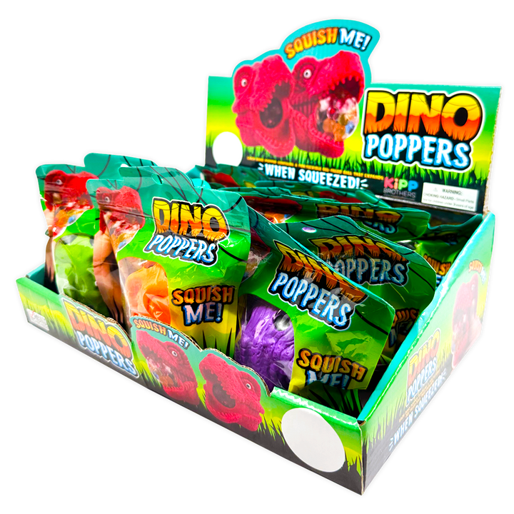 So Much Fun! Squishy Fidget Dino Poppers - Colors Vary