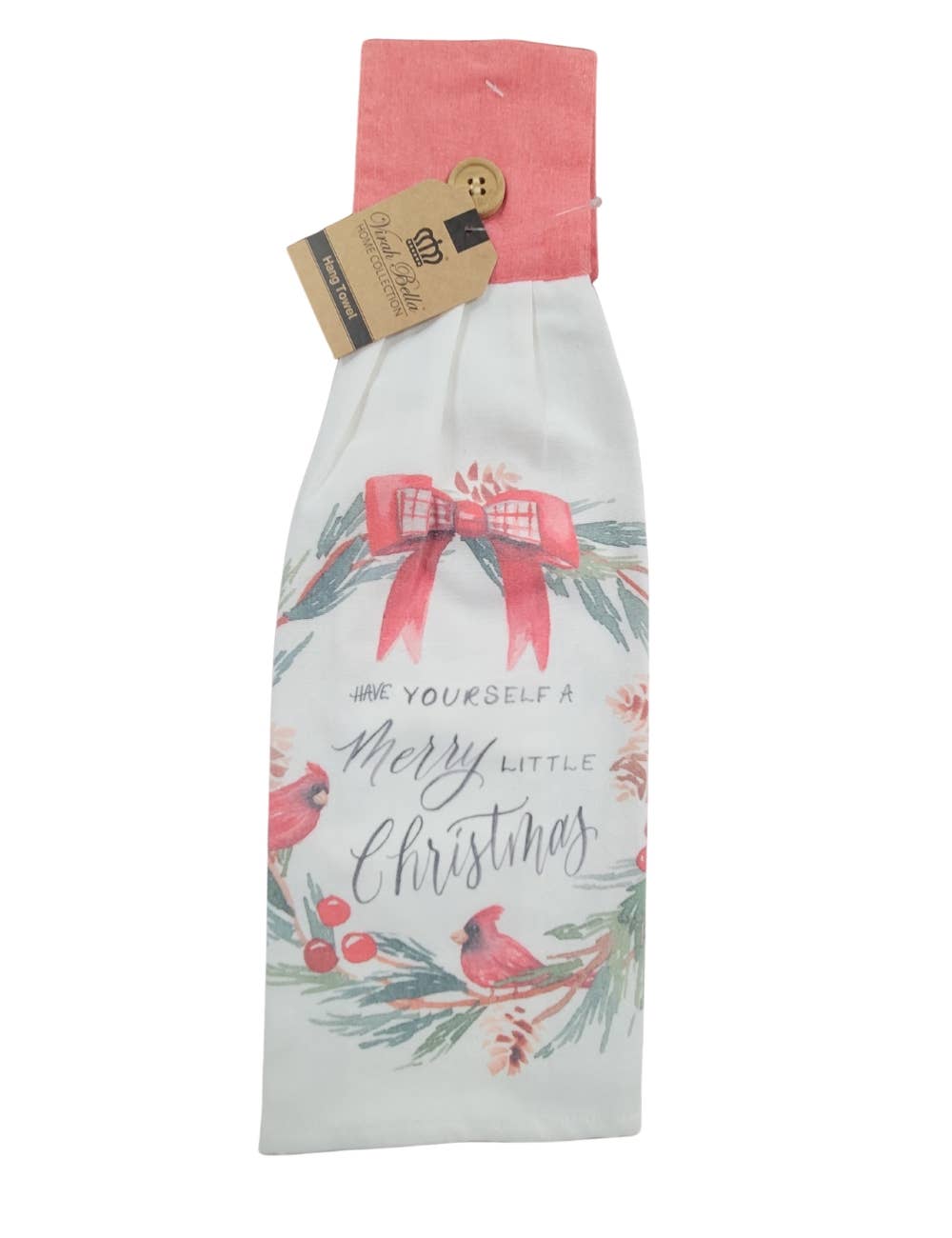 "Merry Little Cardinal" Christmas-Themed Decor Hang Towel