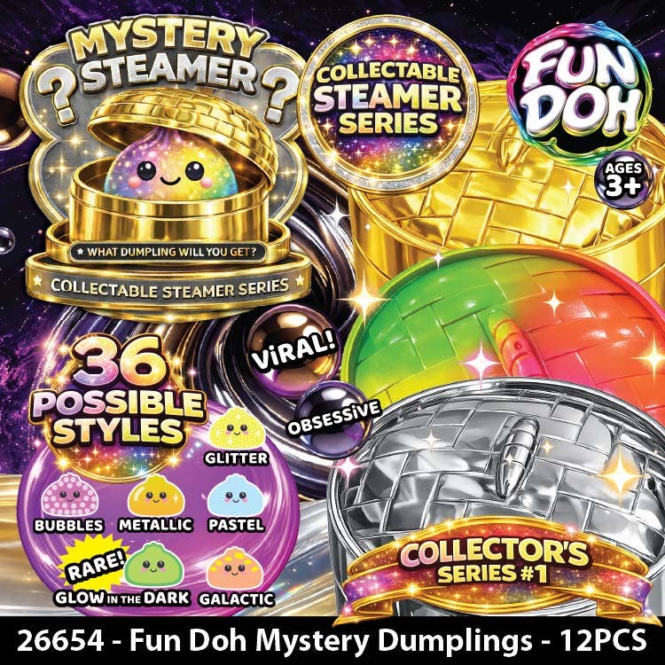 Fun Doh Mystery Dumpling Squishies - Ultra Rare Collection - Colors Vary
