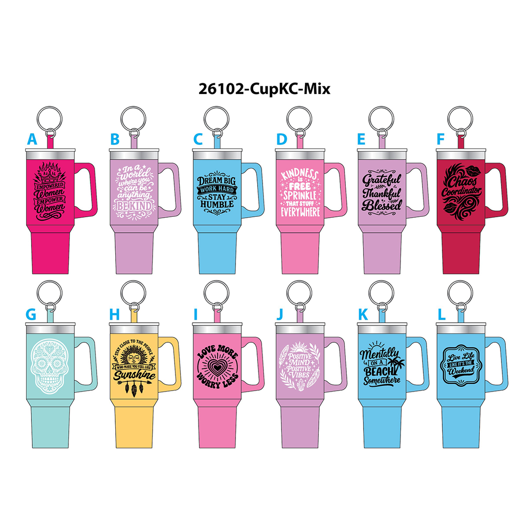 Cute Cup Magnetic Keychain - Colors Vary