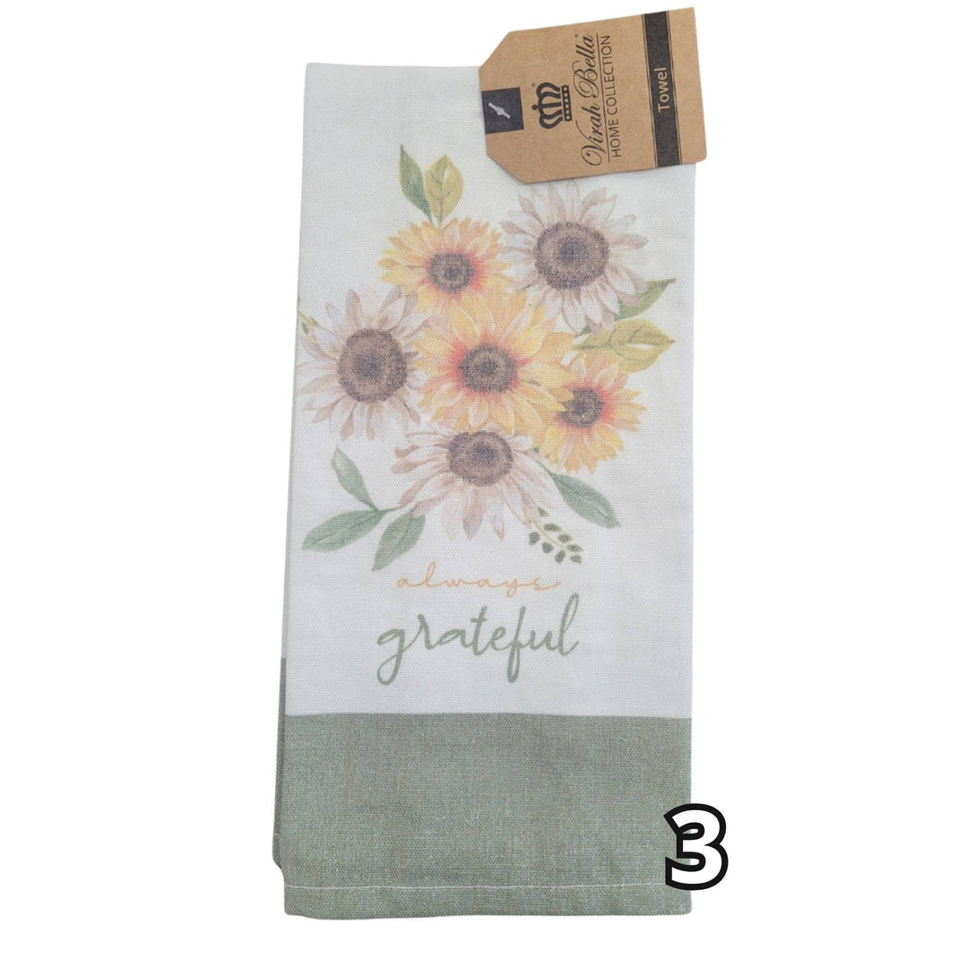 "Sunflower Spectacular" Floral-Themed Kitchen Towels