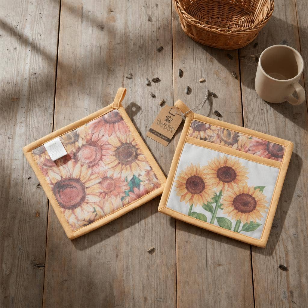 "Autumn Gold" Sunflower-Themed Pocket Mitt