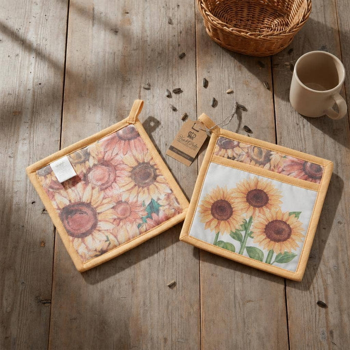 "Autumn Gold" Sunflower-Themed Pocket Mitt