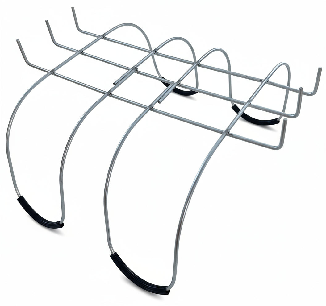 USA-made 12-inch wire headstone saddle frame for durable cemetery floral arrangements