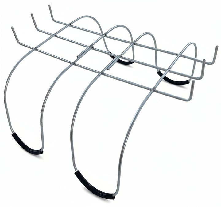 USA-made 12-inch wire headstone saddle frame for durable cemetery floral arrangements